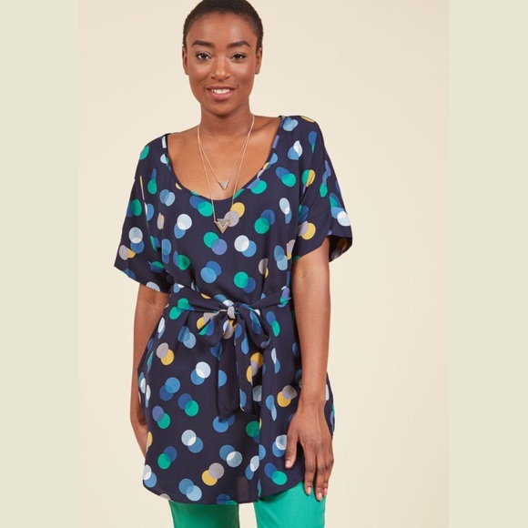 ModCloth Jessy B polka dot tie waist tunic top - Picture 12 of 12